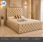 Chesterfield Design Modern Uphlostered Royal Tiger Bed With Optional Ottoman Storage