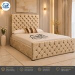 Chesterfield Design Modern Uphlostered Royal Tiger Bed With Optional Ottoman Storage