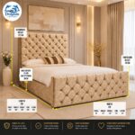 Chesterfield Design Modern Uphlostered Royal Tiger Bed With Optional Ottoman Storage - Image 7
