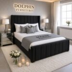 Dolphin Midnight Luxury Wing Back Bed Frame With Optional Ottoman Storage - Image 5