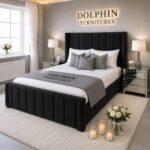 Dolphin Midnight Luxury Wing Back Bed Frame With Optional Ottoman Storage - Image 8