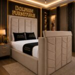 Dolphin Uphlostered Leaf Style Luxury TV Bed With Optional Ottoman Storage