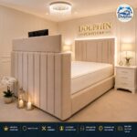 Luxury Dolphin Panel Design Remote Control TV Bed Frame With Optional Ottoman Storage - Image 7