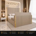 Luxury Modern Panel Design Aqua Style Remote Control TV Bed Frame With Optional Ottoman Storage. - Image 8