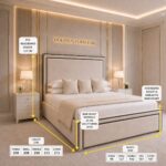 Luxury Tender Uphlostered Piping Designer Bed With Optional Ottoman Storage - Image 8