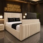 Luxury Uphlostered Sterling Designer Wing Back  TV Bed With Optional Ottoman Storage