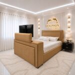 Luxury Warwick Style Piping Design Remote Control TV Bed With Optional Ottoman Storage - Image 7