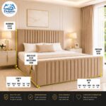 Modern Style Monaco Panel Design Uphlosteted Bed Frame With Optional Storage - Image 7