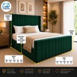 Premiun Royal Style Wing Back British Vertical Design  Bed With Optional Ottoman Storage - Image 4