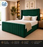 Premiun Royal Style Wing Back British Vertical Design  Bed With Optional Ottoman Storage