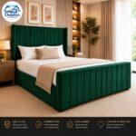 Premiun Royal Style Wing Back British Vertical Design  Bed With Optional Ottoman Storage - Image 7