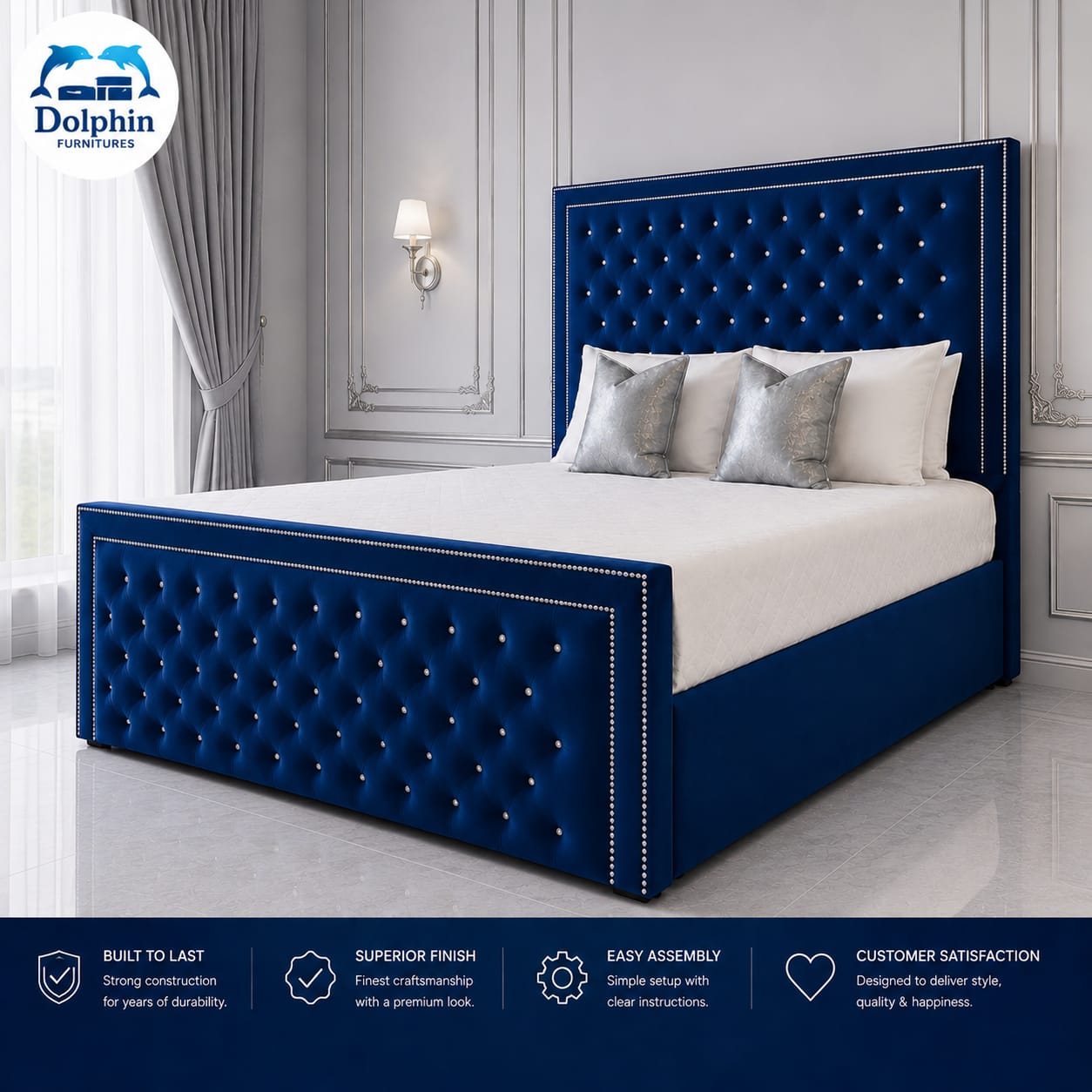 Royal Chesterfield Design Romeo Style Bed Frame With Optional Ottoman Storage (5) Royal Chesterfield Design Romeo Style Bed Frame With Optional Ottoman Storage - Image 1