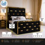 The Luxury Style London Eye Designer Gold Strip Bed With Optional Ottoman Storage - Image 5