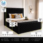 The Luxury Uphlostered Rain Design Premium Bed Frame With Optional Ottoman Storage - Image 5