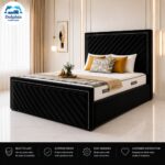 The Luxury Uphlostered Rain Design Premium Bed Frame With Optional Ottoman Storage - Image 7
