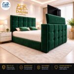Tokyo  Design Cube Style Luxury Remote Control Cinema TV Bed Frame With Optional Ottoman Storage